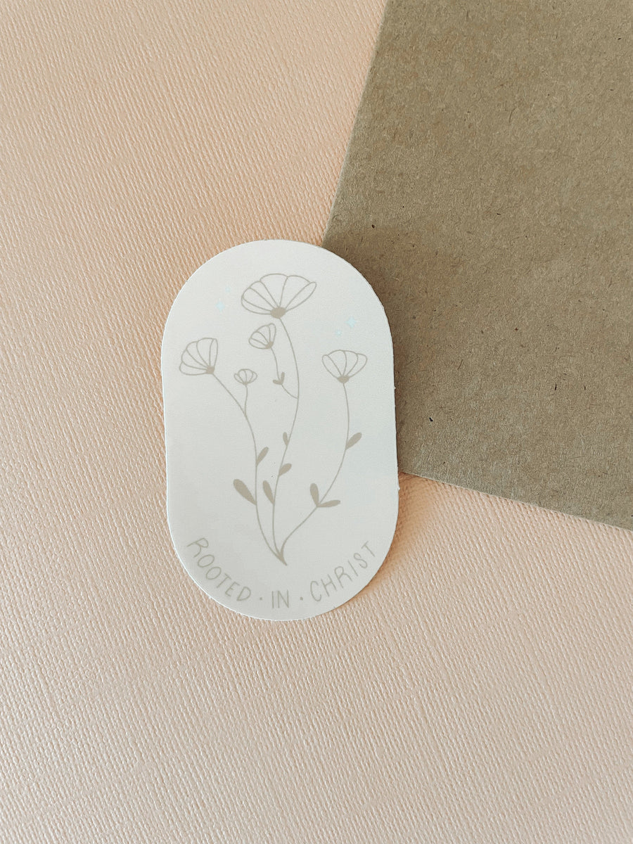 Rooted in Christ Vinyl Sticker | Christian Stickers, By Faith, Waterproof Stickers