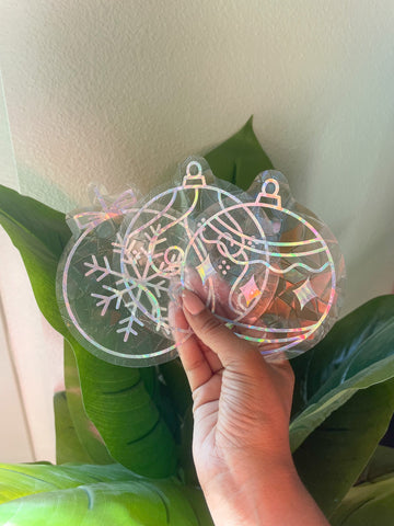 New! Christmas Tree Ornaments Suncatcher Stickers